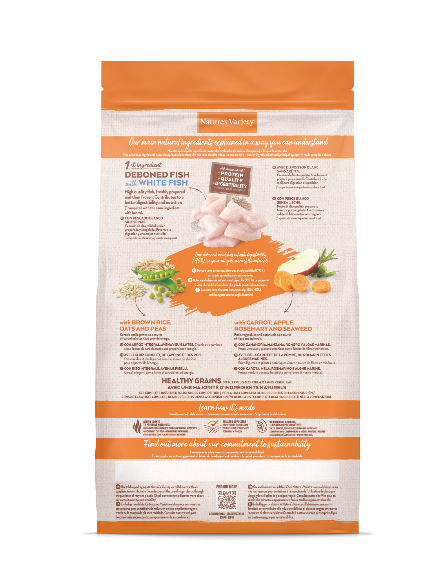 Nature's Variety - Croquettes Healthy Grains St&eacute;rilis&eacute; Au Poissons Blancs Pour Chats - 1,25kg Image num&eacute;ro 6
