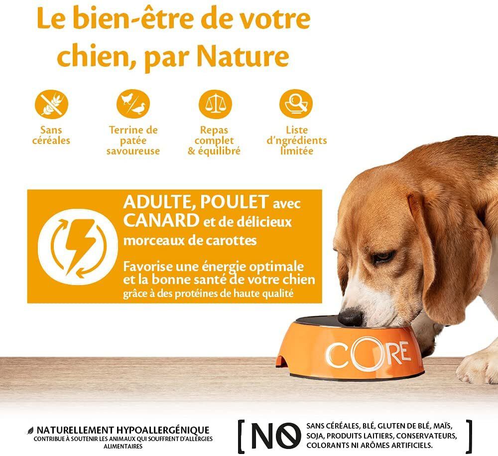 Wellness CORE - Repas Complet 95% de Poulet et Canard pour Chien - 400g Image num&eacute;ro 3