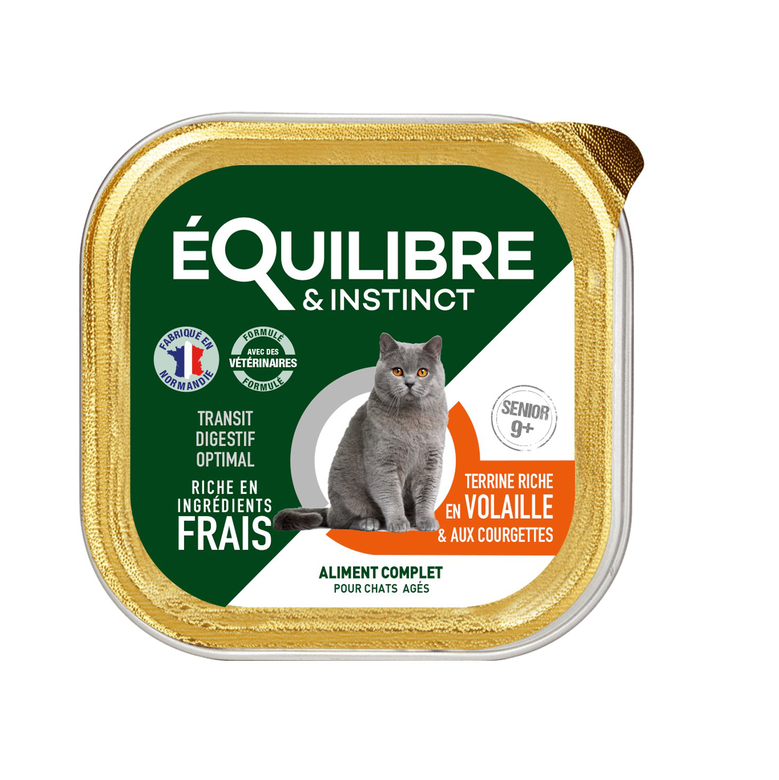 Équilibre & Instinct - Pâtée à la Volaille et Courgettes pour Chat Senior - 85g Image numéro 1 Équilibre & Instinct - Pâtée à la Volaille et Courgettes pour Chat Senior - 85g Image numéro 1