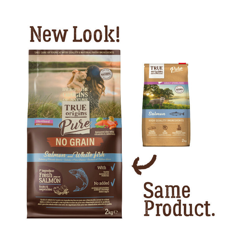 True Origins Pure - Croquettes au Saumon sans Céréales pour Chat Adulte Stérilisé - 2kg Image numéro 2 True Origins Pure - Croquettes au Saumon sans Céréales pour Chat Adulte Stérilisé - 2kg Image numéro 2