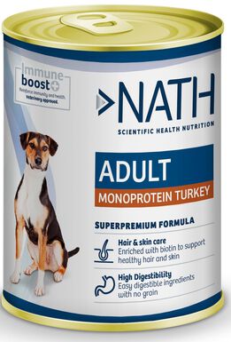 Nath - Pâtée Adult Monoprotéique Dinde pour Chiens - 400g