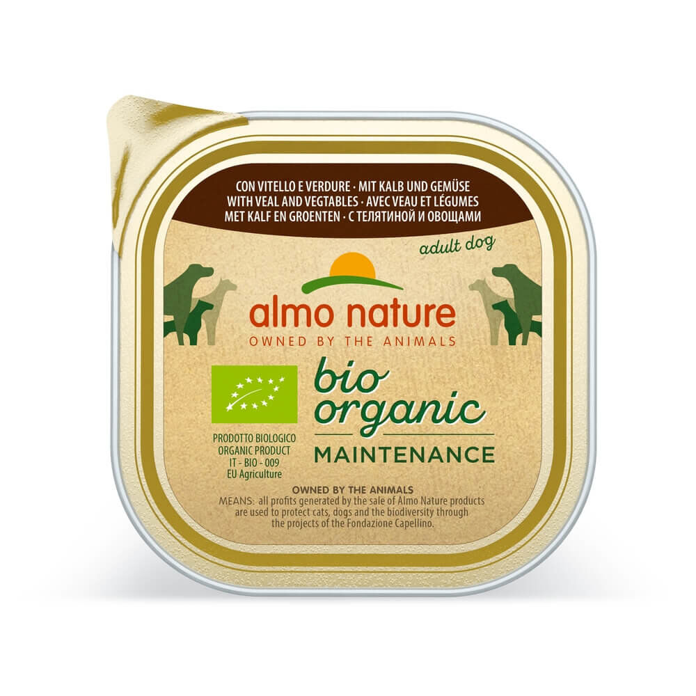 Almo Nature - P&acirc;t&eacute;e en Barquette Daily Menu Bio au Veau et L&eacute;gumes pour Chien - 300g Image num&eacute;ro 1