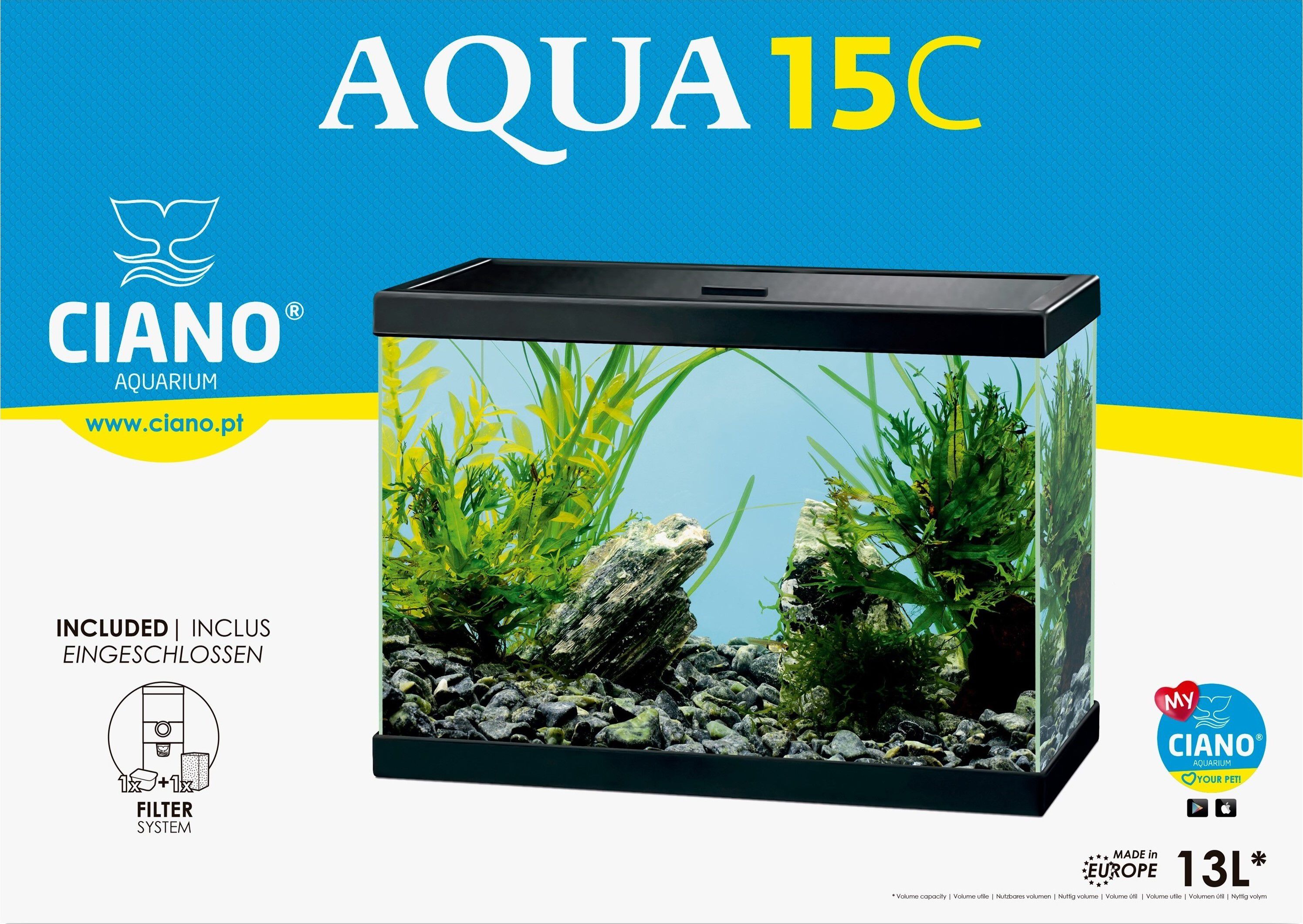 Ciano - Aquarium Aqua 15C Noir pour Poissons - 13L Image num&eacute;ro 1