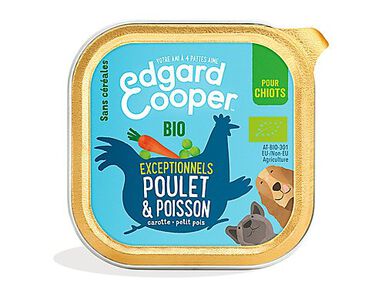 Edgard & Cooper - Barquette BIO au Poulet et Poisson pour Chiot - 100g