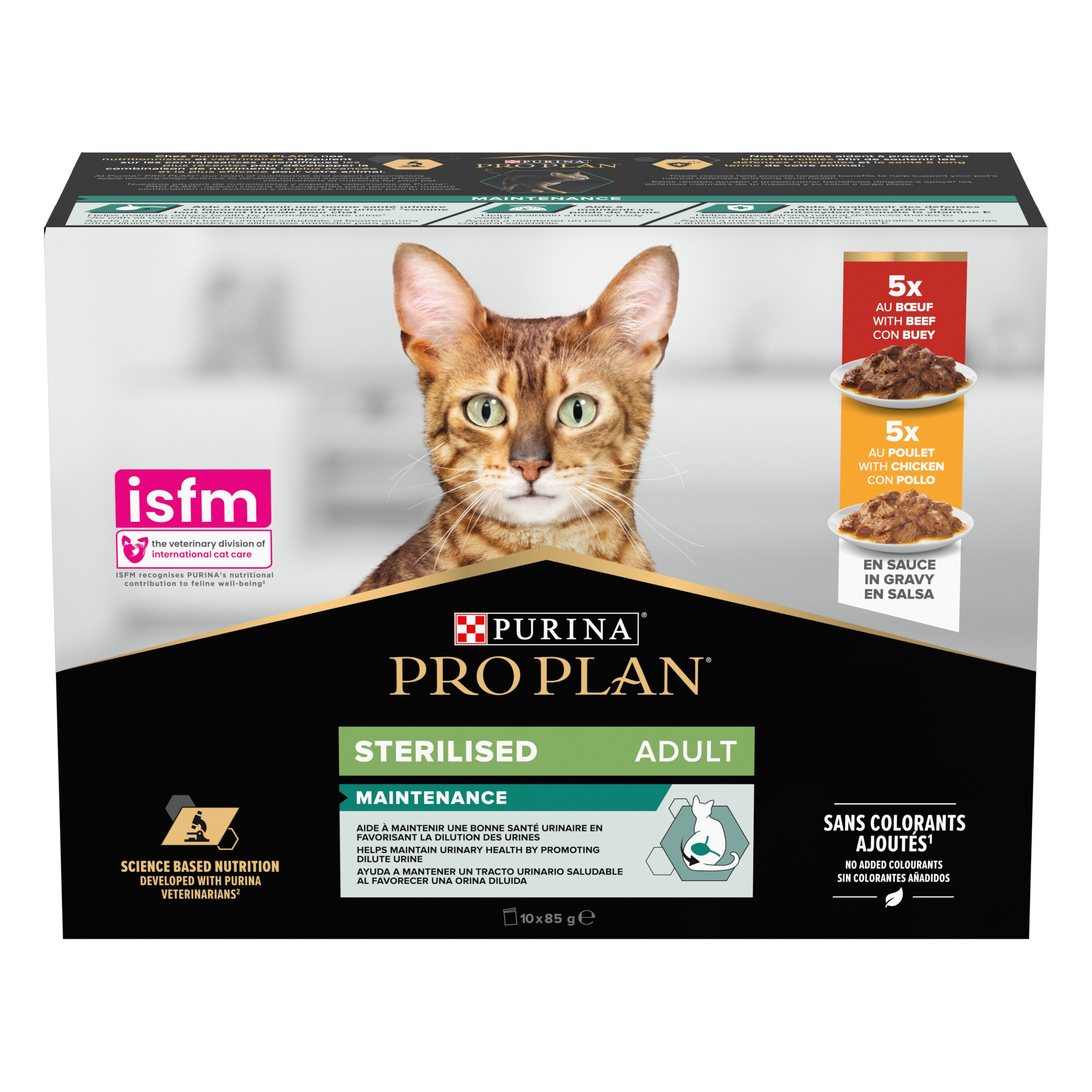 Pro Plan -  Pochons Adulte St&eacute;rilis&eacute; Boeuf Poulet pour chat adulte -  10x85g Image num&eacute;ro 1
