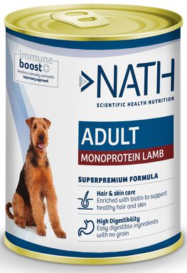 Nath - Pâtée Adult Monoprotéique Agneau pour Chiens - 400g
