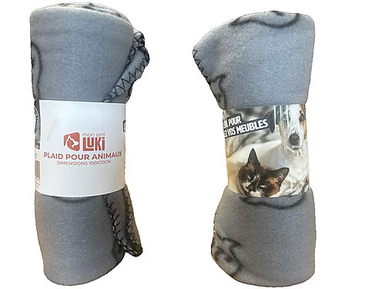 Mon Ami Luki - Plaid Imprimé Tout Doux pour Chiens et Chats 100x70cm