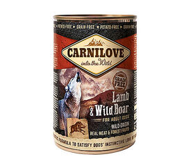 CARNILOVE - CHIEN ADULT AGNEAU & SANGLIER SAUVAGE BOÎTE - 400 GR