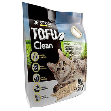 Croci - Litière Végétale TOFU CLEAN pour Chat - 10L