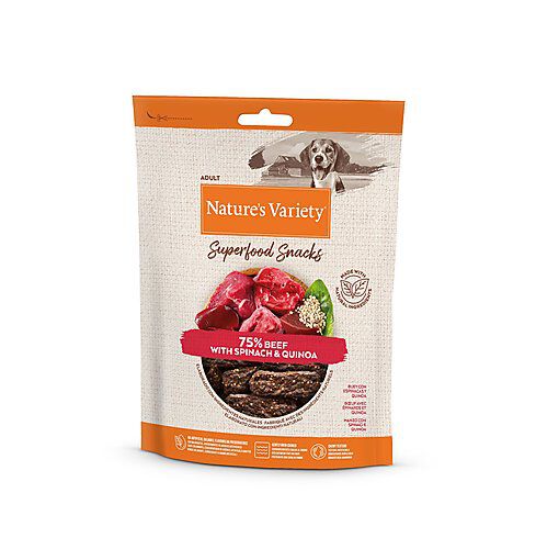 Nature's Variety - Barres &agrave; M&acirc;cher Superfood Snacks au Boeuf pour Chien - 85g Image num&eacute;ro 1