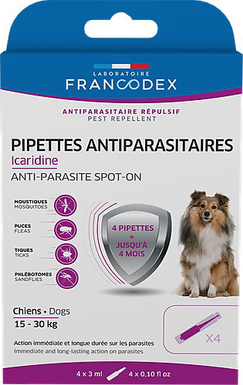 Francodex - Pipettes Antiparasitaires Icardine pour Chiens Adultes - x4