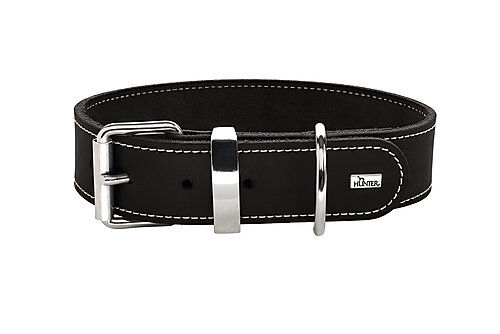 Hunter - Collier Aalborg Special en Cuir de Boeuf Noir pour Chiens - 45/S Image num&eacute;ro 1