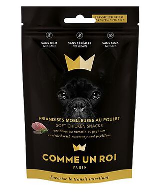 Comme Un Roi - Friandises au Poulet Romarin et Psyllium pour Chien - 100g