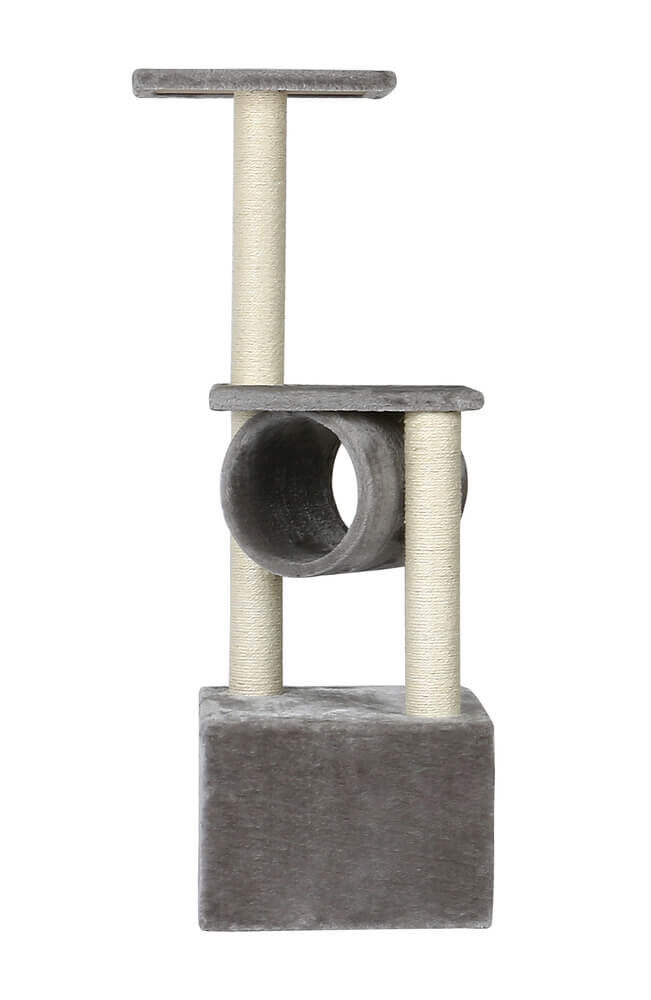 Animalis - Arbre &agrave; Chat Tube avec 2 Plateaux - Gris Image num&eacute;ro 1