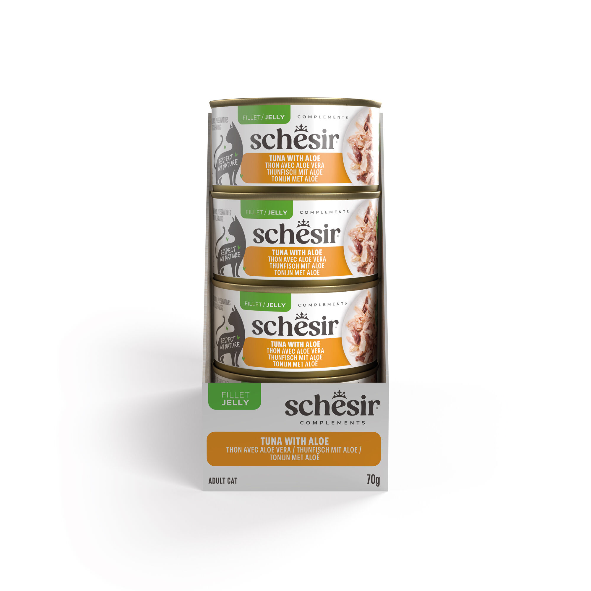 Schesir - P&acirc;t&eacute;e en Gel&eacute;e au Thon avec Aloe Vera pour Chats - 70g Image num&eacute;ro 4