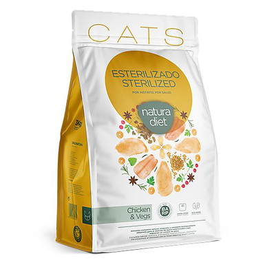 Natura Diet - Croquettes Sterilized Poulet pour Chat Stérilisé - 3Kg