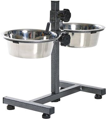 Trixie - Bar à Aliments avec Gamelles Noir pour Chien - 2×0,75L