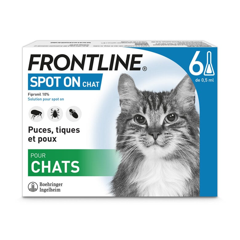 Frontline - Pipettes Antiparasitaires Traitement Prévention pour Chat - 6x0,5ml Image numéro 1 Frontline - Pipettes Antiparasitaires Traitement Prévention pour Chat - 6x0,5ml Image numéro 1