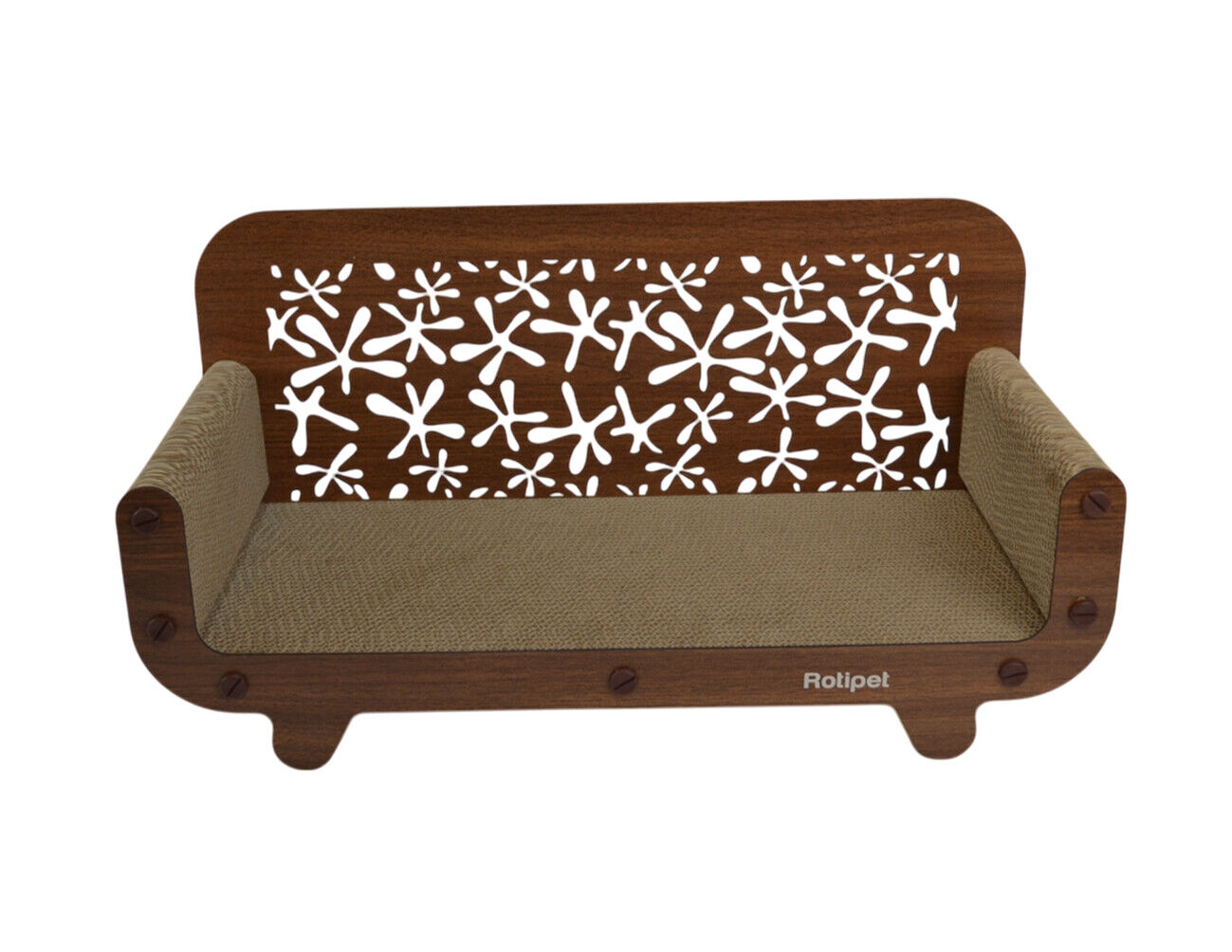 Rotipet - Griffoir Carton Stella MDF Brun pour Chats - 59x30x25cm Image num&eacute;ro 2
