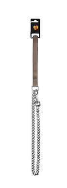 Animalis - Laisse Métal Fine Confort 15mm et 100cm pour Chien - Taupe