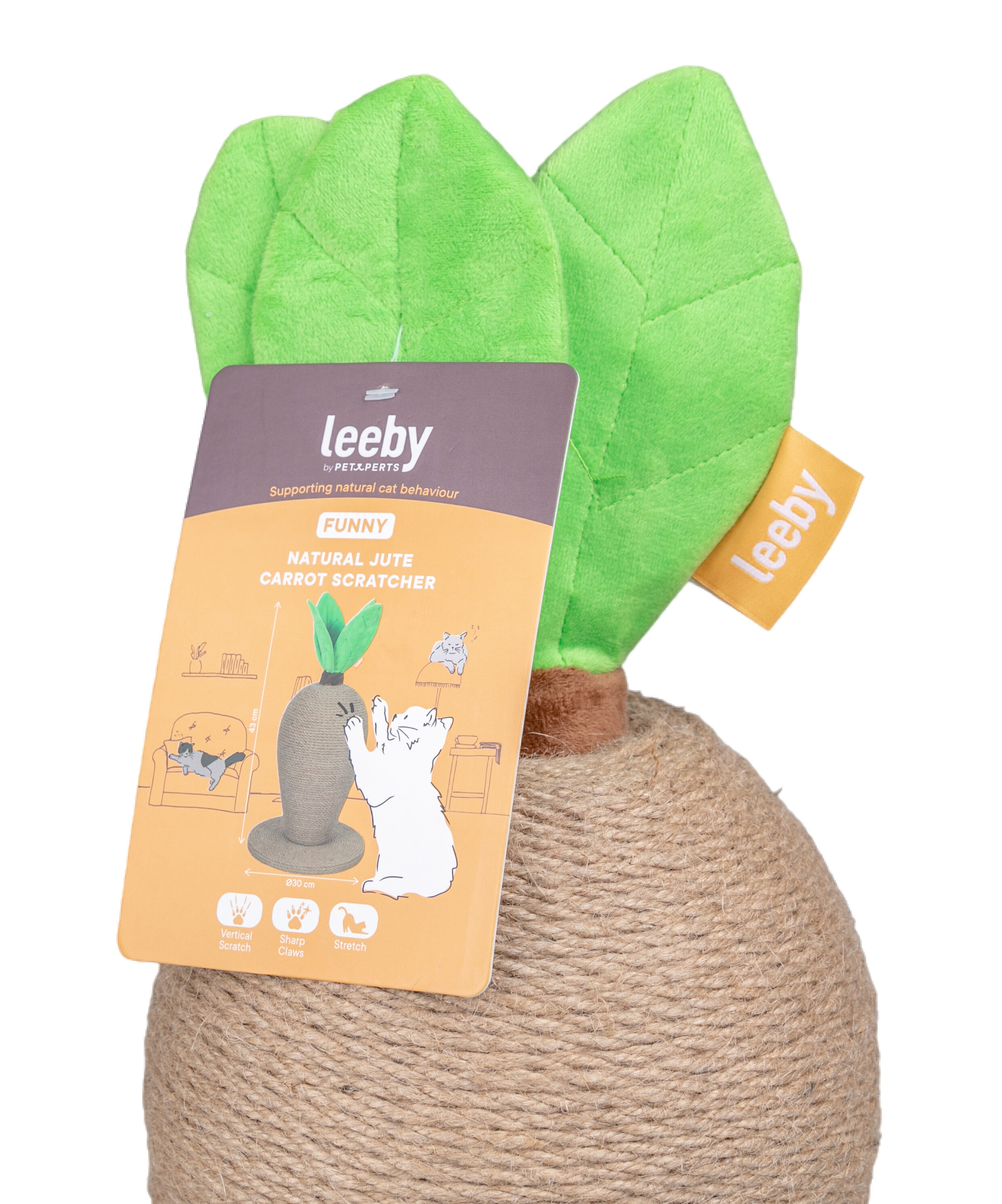 Leeby - Poteau &agrave; Griffoir Carotte pour Chats - 43cm Image num&eacute;ro 5