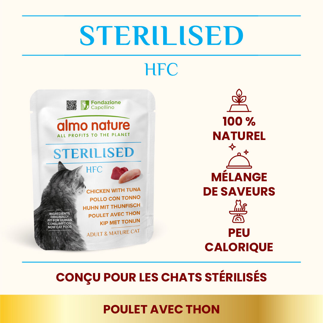 Almo Nature - Nature - Pochon HFC Sterilised Blanc de Poulet pour Chats - 50g Image num&eacute;ro 2