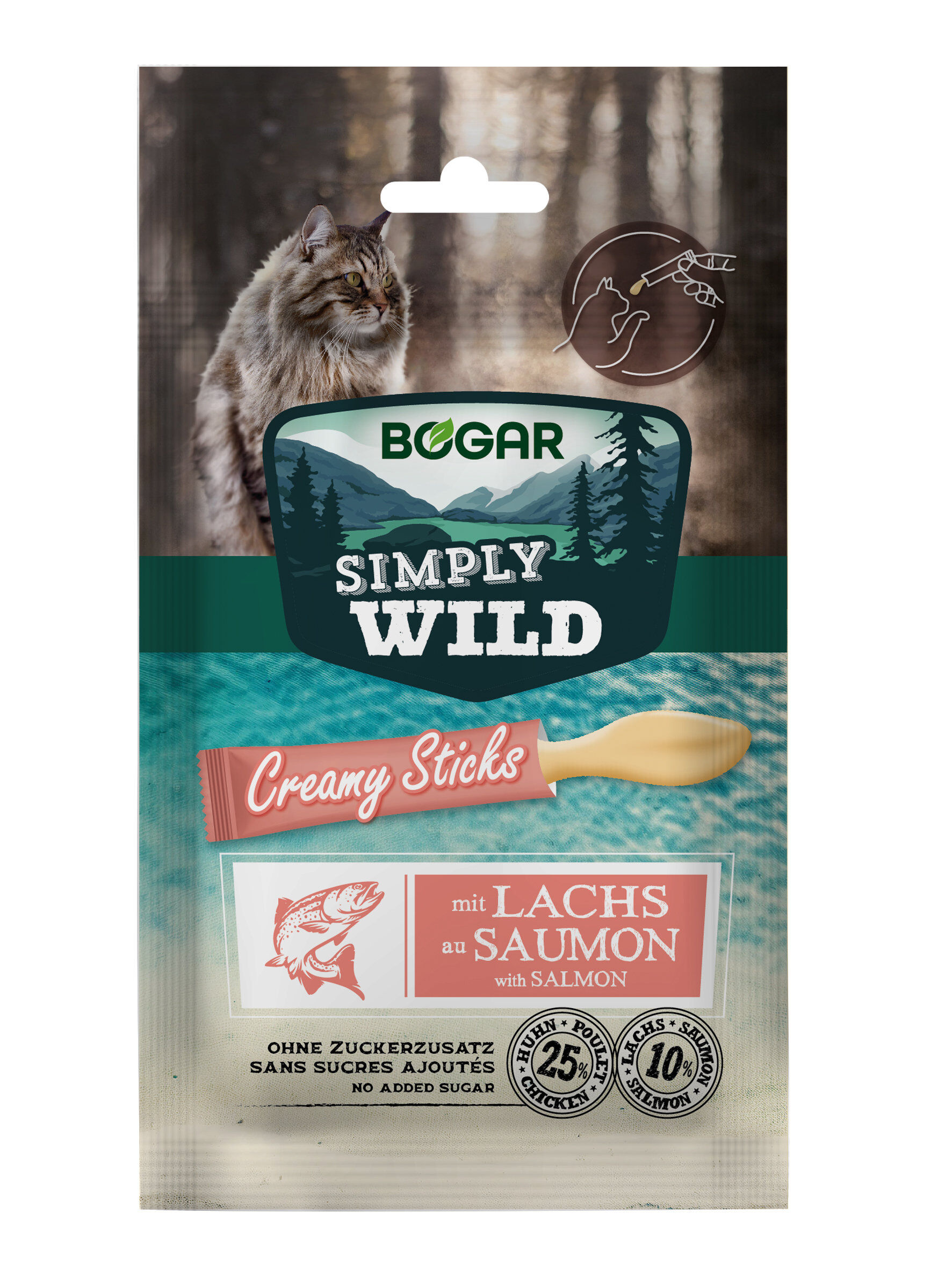 Simply Wild - Friandises Sticks Creamy au Saumon pour Chats - 5x15g Image num&eacute;ro 1