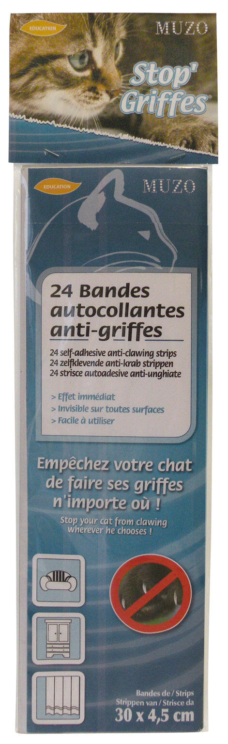 Muzo - Bandes Stop'Griffes Autocollantes Anti-griffes pour Chat - x24 Image num&eacute;ro 1
