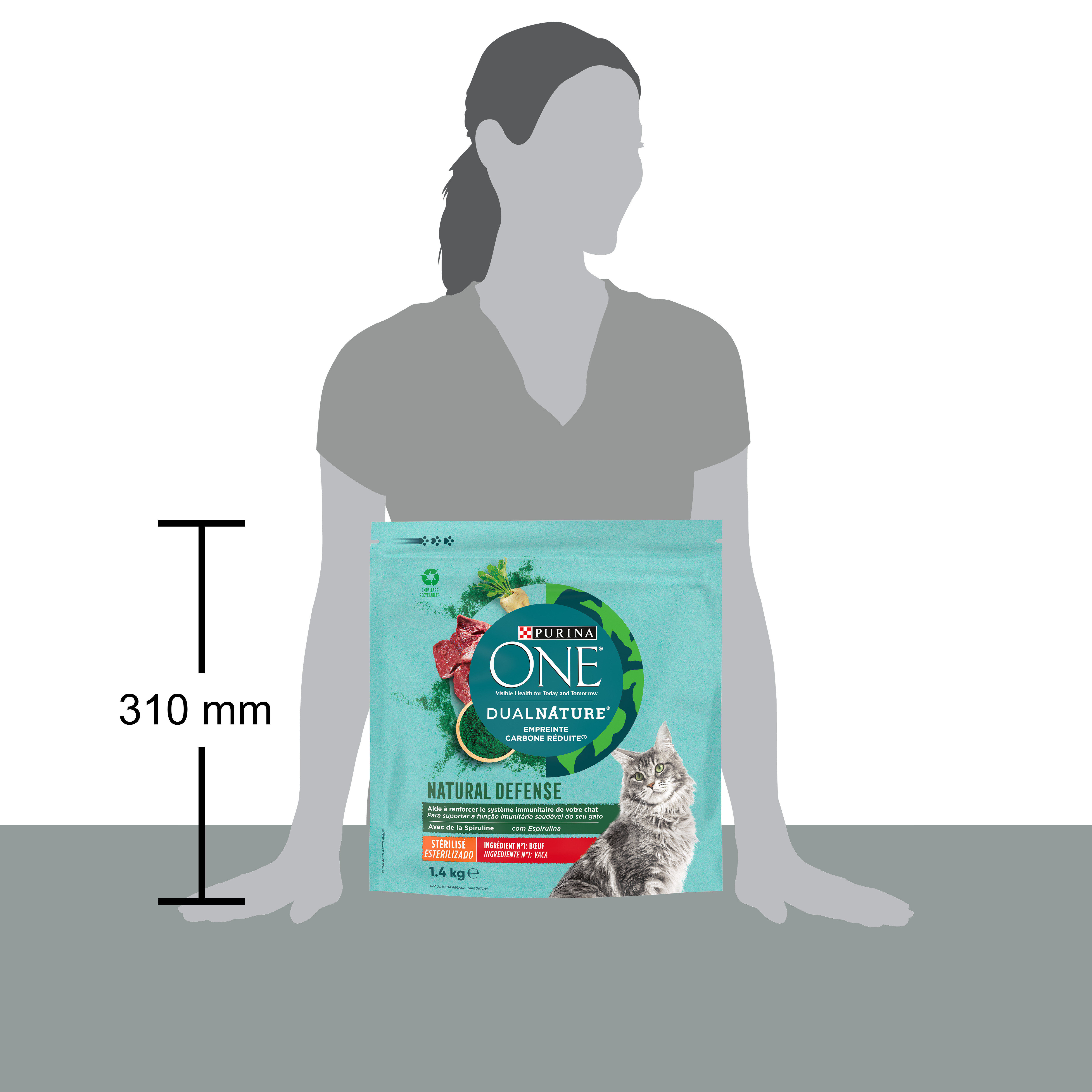 Purina One - Croquettes DUALNATURE Chat St&eacute;rilis&eacute; Spiruline B&oelig;uf - 1,4kg Image num&eacute;ro 3