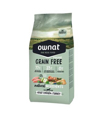 Ownat - Croquettes PRIME Grain Free Poulet et Dinde pour Chiens