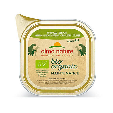 Almo Nature - Pâtée en Barquette Daily Menu Bio au Poulet et Légumes pour Chien - 100g