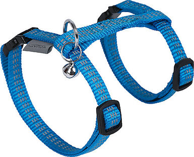 Wouapy - Harnais + laisse Protect avec Grelot pour Chat - Bleu