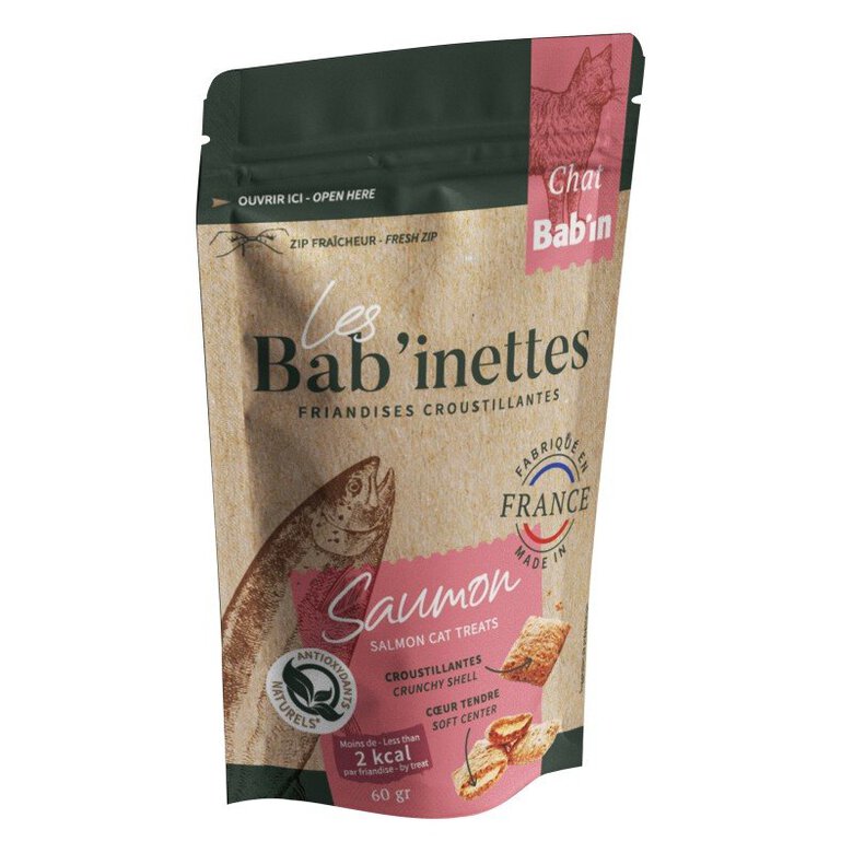 Bab'inettes - Friandises fourées au Saumon pour Chats - 60g Image numéro 1 Bab'inettes - Friandises fourées au Saumon pour Chats - 60g Image numéro 1