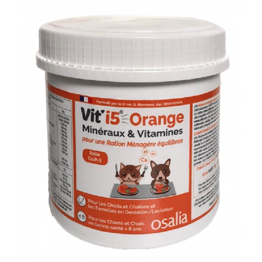 Osalia - Compl&eacute;ment Vit'i5 Orange en Poudre pour Chiens et Chats < 8ans - 600g Image num&eacute;ro 1