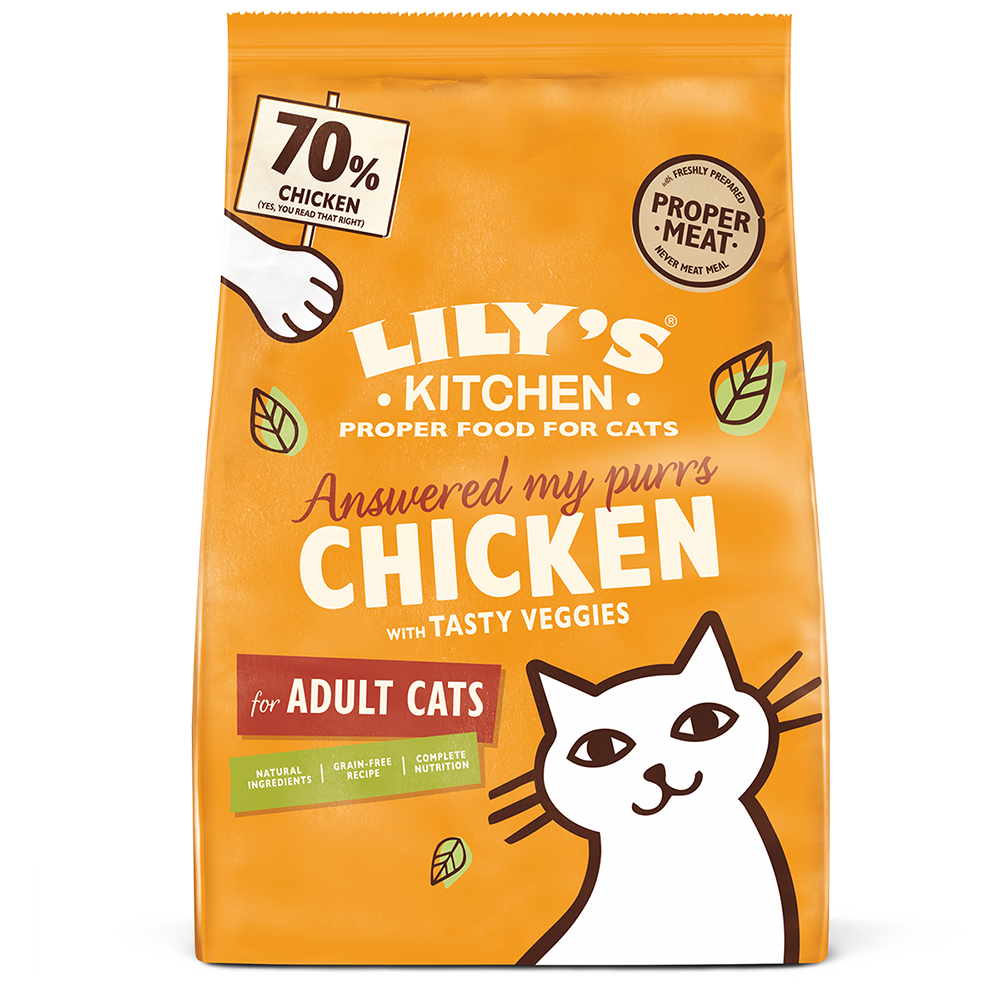 Lily's Kitchen - Croquettes Compl&egrave;tes sans C&eacute;r&eacute;ales Poulet Frais et L&eacute;gumes pour Chats Adultes - 2Kg Image num&eacute;ro 1