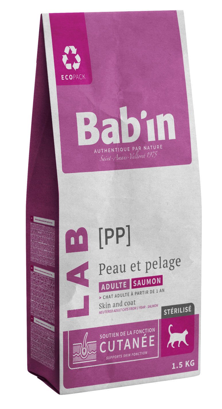 Bab'in - Croquettes V&eacute;t&eacute;rinaires LAB Peau & Pelage pour Chats - 1,5Kg Image num&eacute;ro 1