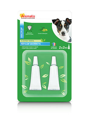 Animalis - Répulsif Insectifuge en Pipette pour Petit Chien - 2x2ml
