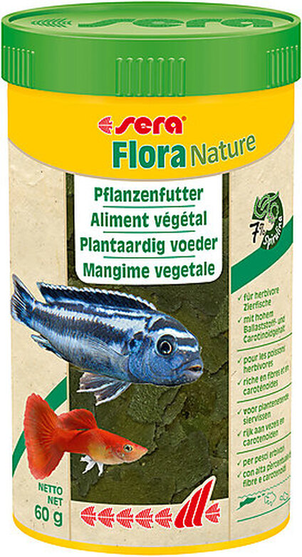Sera - Aliment Végétal Flora Nature pour Poissons d'Hornement Herbivores - 250ml image number null