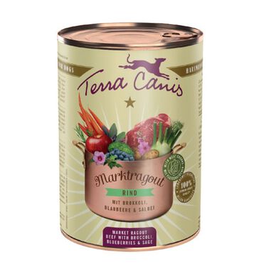 Terra Canis - Aliment Naturel Ragout Bœuf Brocoli pour Chiens - 385g