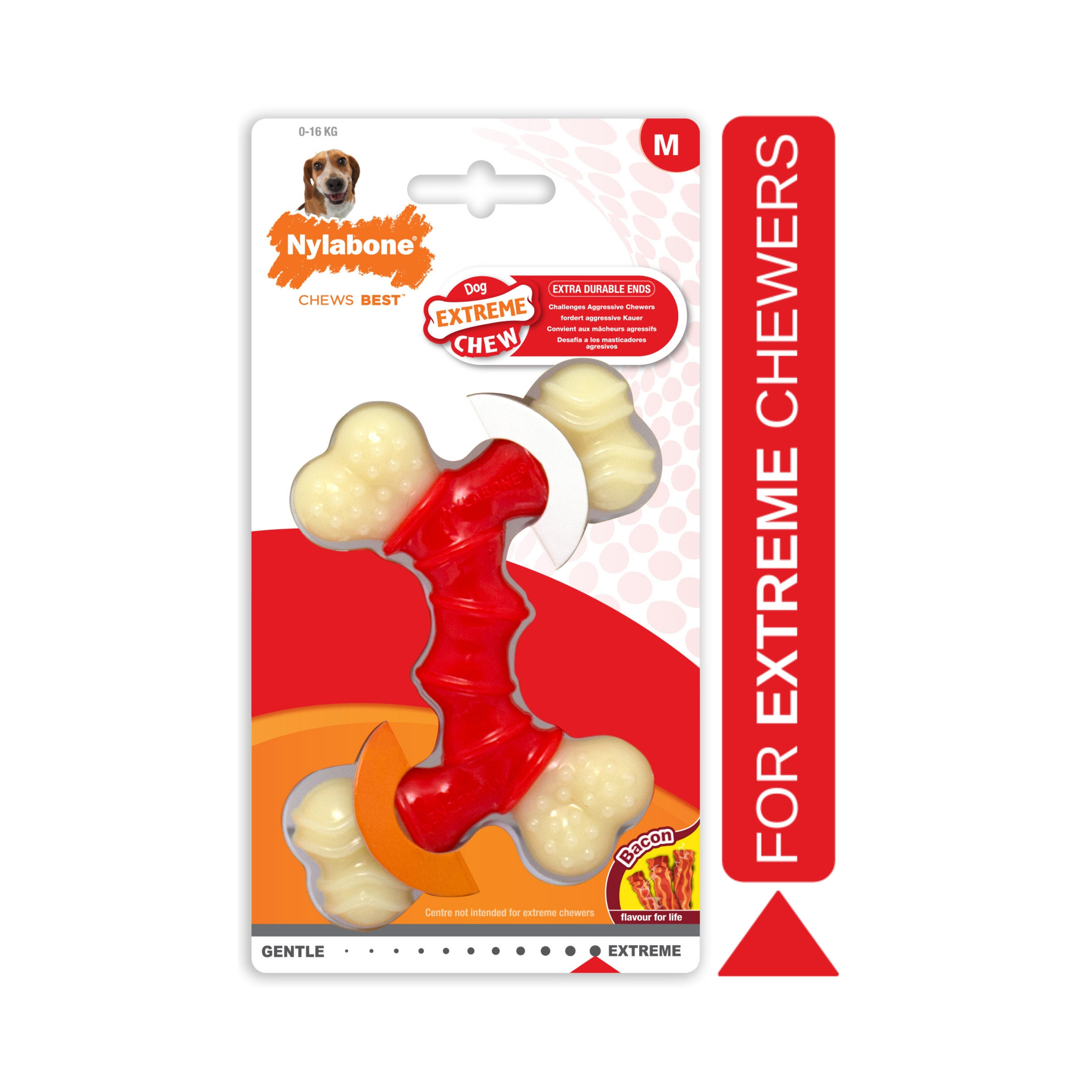 Nylabone - Jouet &agrave; M&acirc;cher Bacon Extreme Double Bone - M Image num&eacute;ro 3