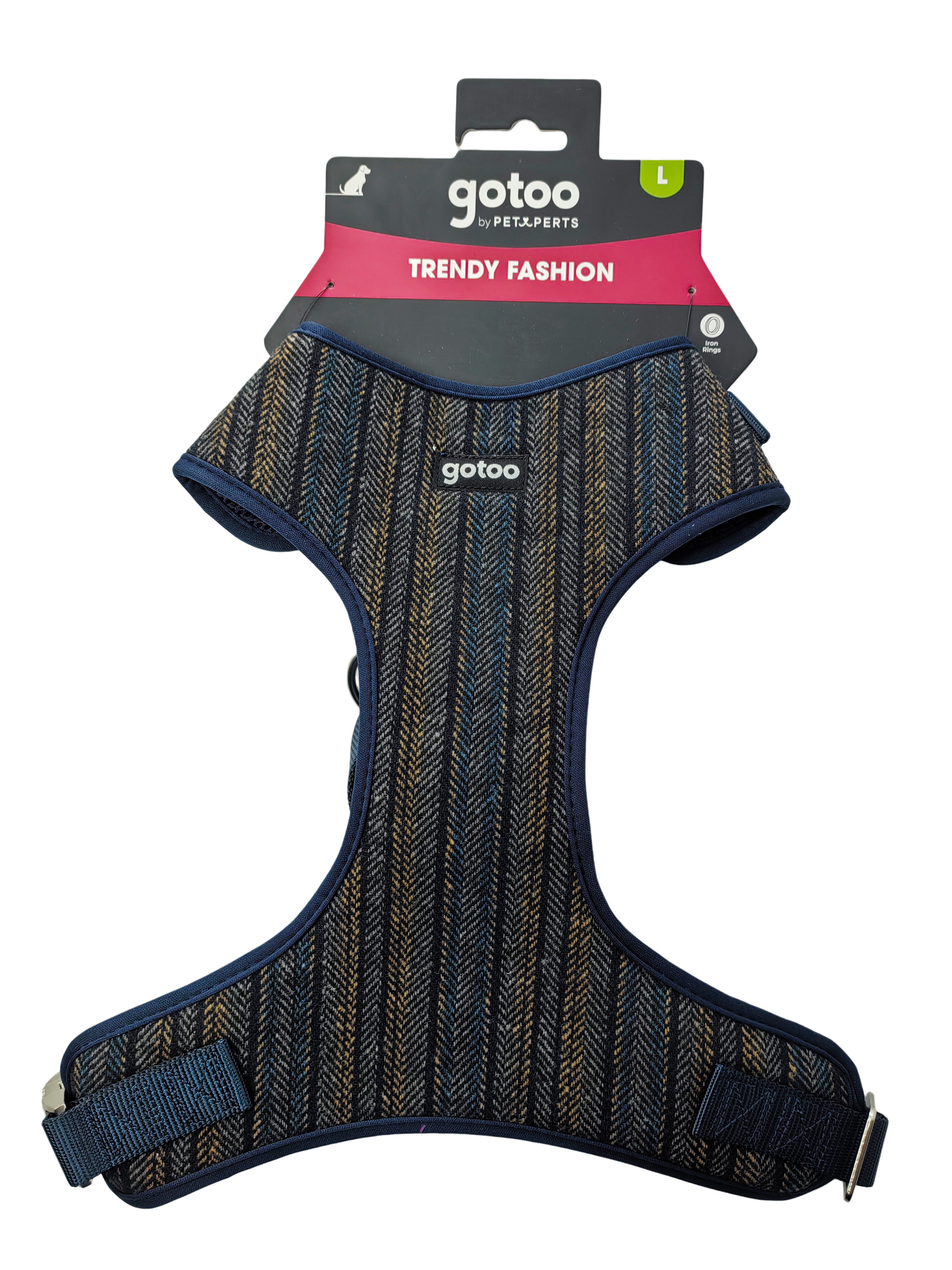 Gotoo - Harnais T-shirt en Tweed Bleu pour Chien - L Image num&eacute;ro 4