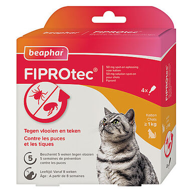 Beaphar - Pipettes Antiparasitaires Fiprotec pour Chat - X4