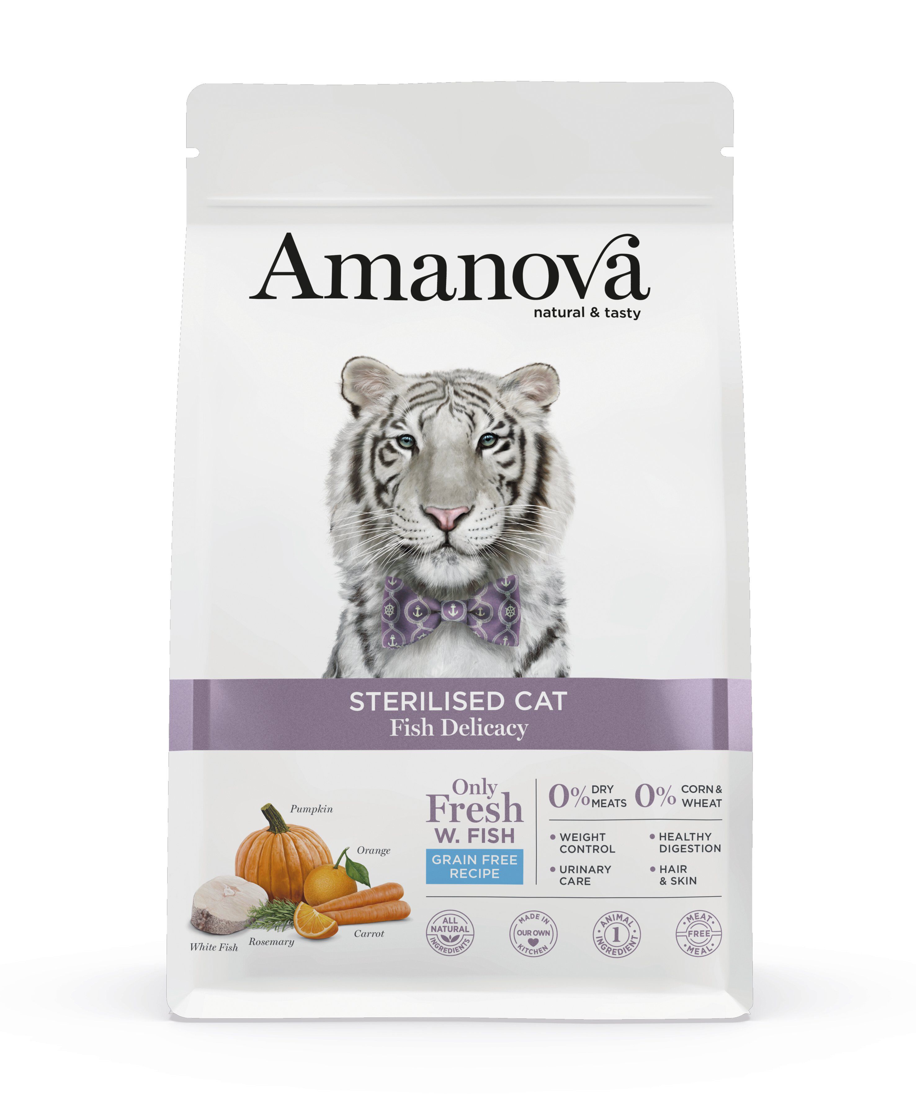 Amanova - Croquettes au Poisson pour Chats St&eacute;rilis&eacute;s - 300g Image num&eacute;ro 1