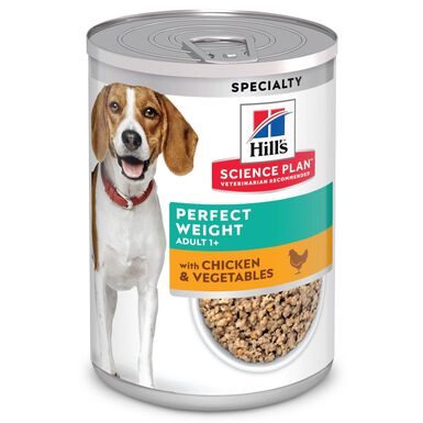 Hill's Science Plan Adult Perfect Weight boite pour chien poulet et légumes 363g