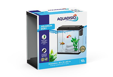 Aquadisio - Aquarium Dory Équipé Noir - 10L