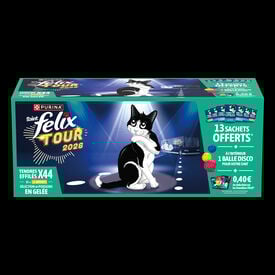 Felix - Tendres Effilés en Gelée Sélection De Poissons Pour Chats Adultes - 44x85g (31+13 Offerts)
