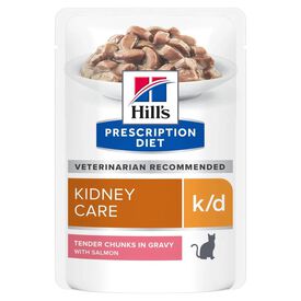 Hill's - Sachet Repas Prescription Diet K/D Kidney Care au Saumon pour Chats - 12x85g