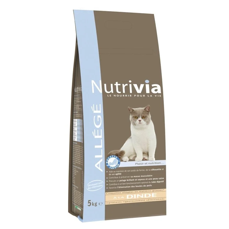 Nutrivia - Croquettes Allégées à la Dinde pour Chat - 5Kg Image numéro 1 Nutrivia - Croquettes Allégées à la Dinde pour Chat - 5Kg Image numéro 1