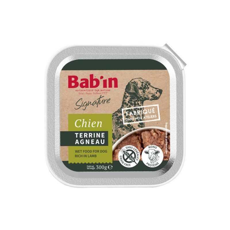 Bab'in - Terrine &agrave; l'Agneau pour Chiens  - 300g Image num&eacute;ro 1