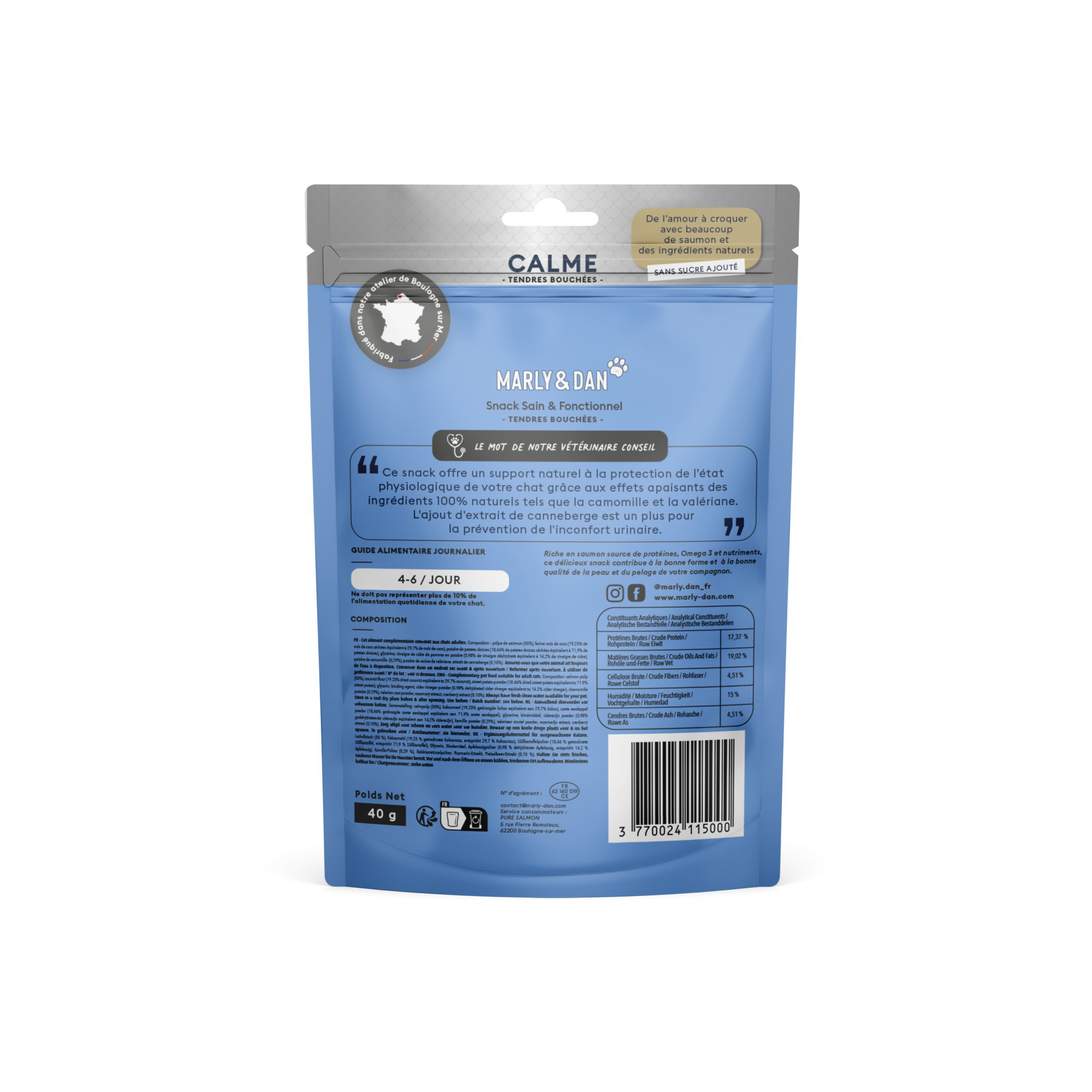 Marly & Dan - Tendres Bouch&eacute;es Calme pour Chats - 40g Image num&eacute;ro 2